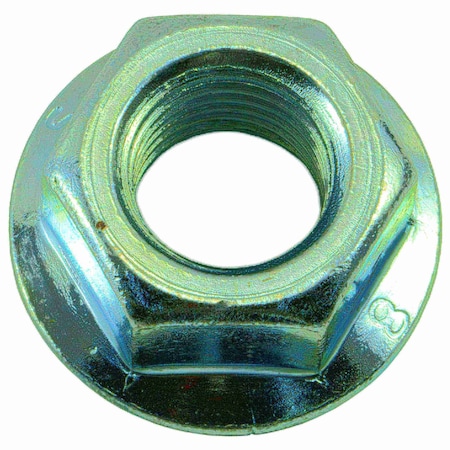 Midwest Fastener Flange Nut, M16-2.00, Steel, Class 8, Zinc Plated, 4 PK 76128